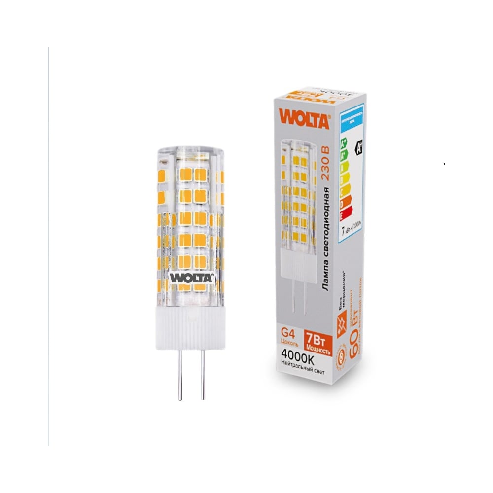 Изображение товара Светодиодная лампа Wolta капсульная 7Вт G4 4000К