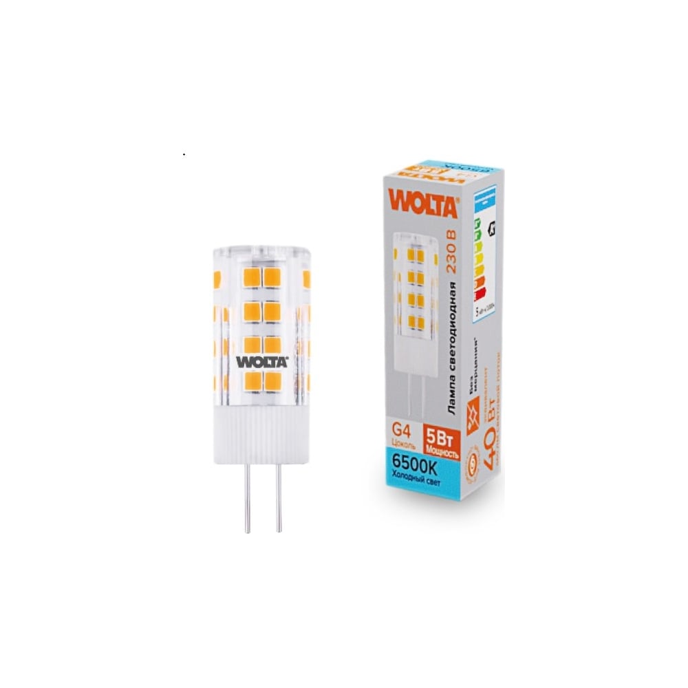 Изображение товара Светодиодная лампа Wolta капсульная 5Вт G4 6500K