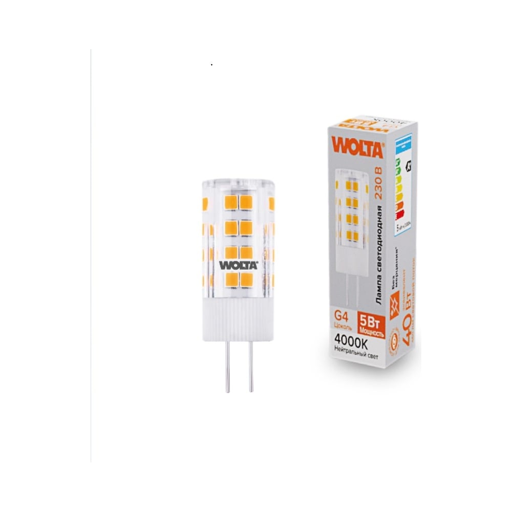 Изображение товара Светодиодная капсульная лампа Wolta 5W G4 4000K дневной свет