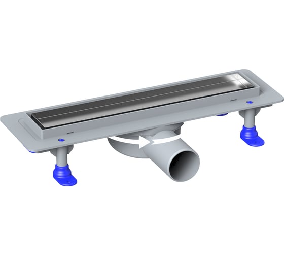 Изображение товара Душевой лоток Loranto PRIME SKALA 60 см, боковой сток, решетка из нержавеющей стали, гидрозатвор сухой, под плитку УТ008640