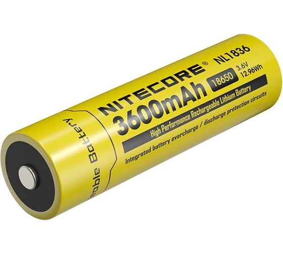 Изображение товара Аккумулятор Nitecore nl1836 18650 3.6v 3600ma (12.96wh)  с защитой 0349