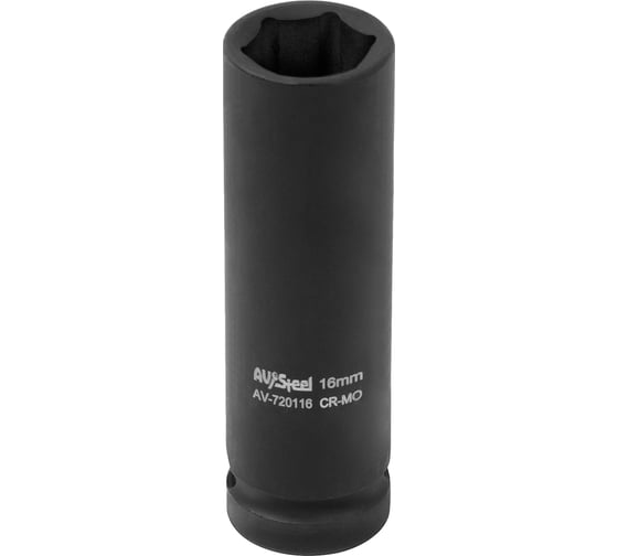 Изображение товара Головка ударная шестигранная удлиненная (16 мм; 1/2DR) AV Steel AV-720116