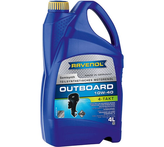 Изображение товара Моторное масло RAVENOL для 4-T лодочных моторов Outboardoel 4T SAE 10W-40, 4л new 1153204-004-01-999