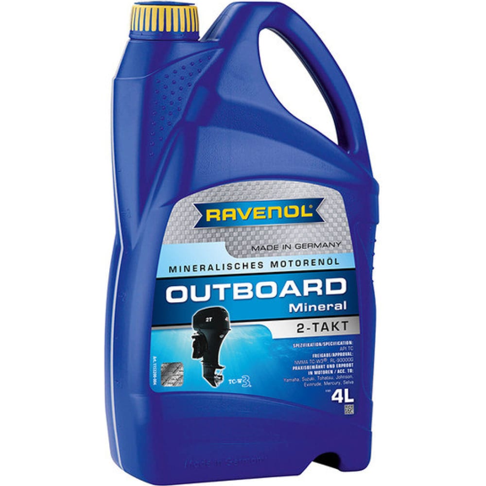 Моторное масло для 2Т лодочных моторов Outboard 2T Mineral, 4л new RAVENOL