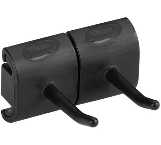 Изображение товара Гигиеничное настенное крепление и двойной крюк Vikan 83 мм, черный цвет 10149