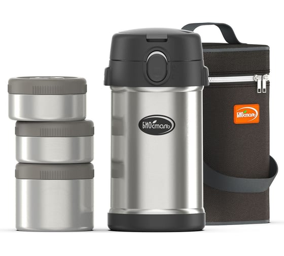 Изображение товара Термос для еды Biostal 2.1 литра, с термочехлом NR-2100P