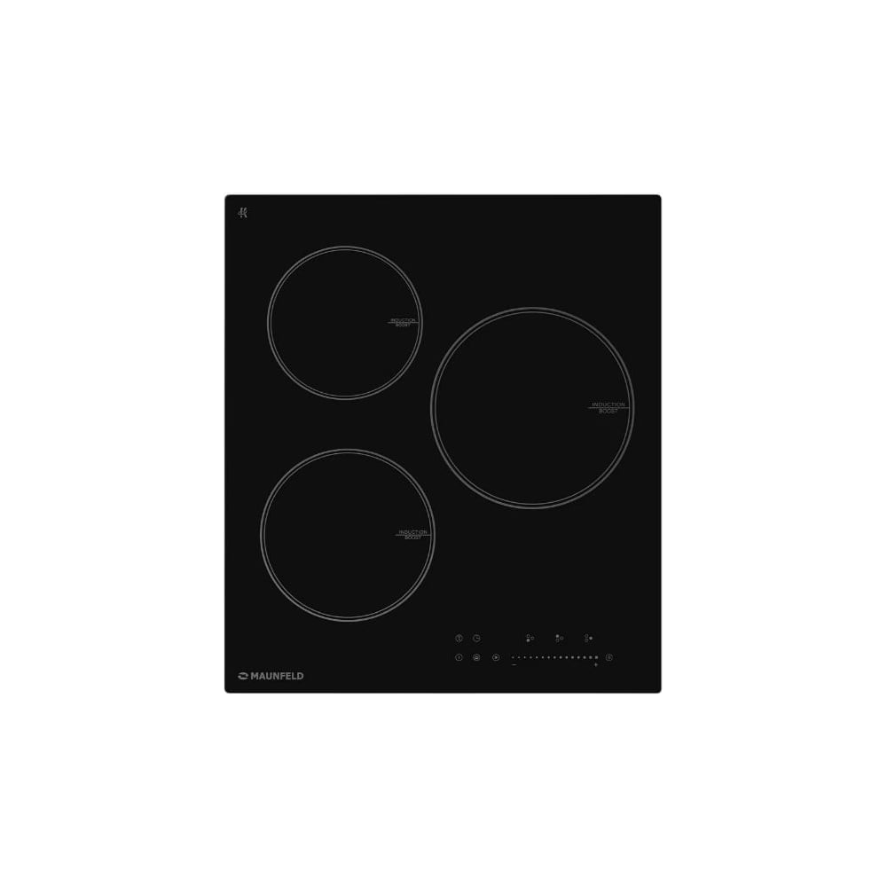 Изображение товара Индукционная варочная панель MAUNFELD CVI453STBK с сенсорным управлением и 3 конфорками