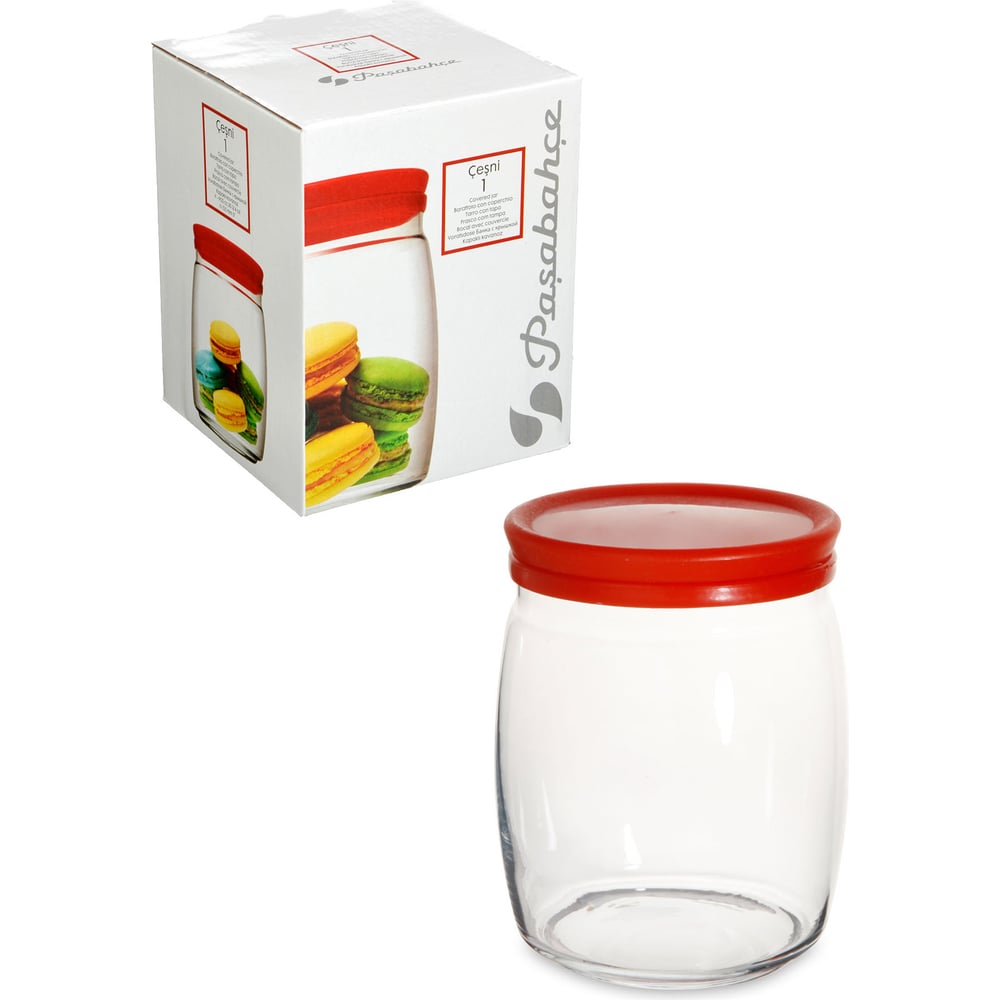 Изображение товара Банка Pasabahce PSB ЧЕШНИ 920 мл с красной крышкой 43004