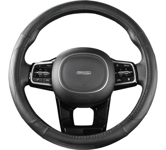 Изображение товара Оплетка SKYWAY Art-2 M черная экокожа S01102352