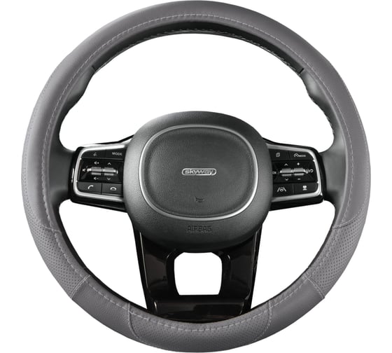 Изображение товара Оплетка SKYWAY Art-4 M серая экокожа S01102313