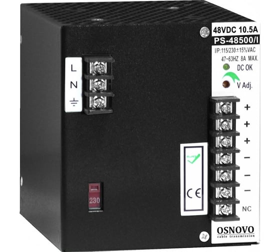 Изображение товара Промышленный блок питания OSNOVO PS-48500/I sct1387