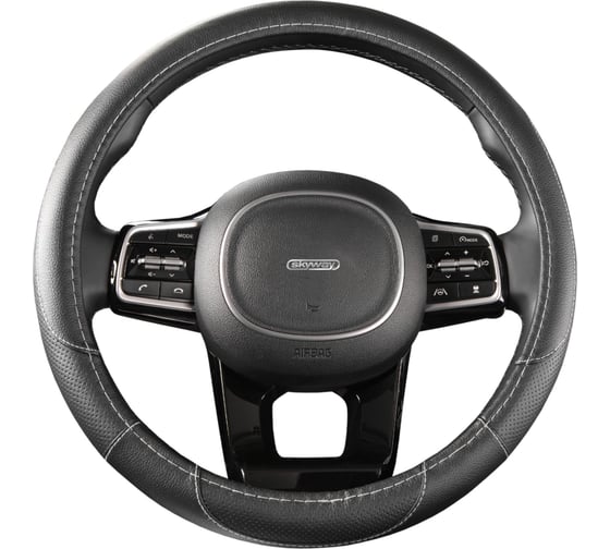 Изображение товара Оплетка SKYWAY Art-4 M черная экокожа S01102312