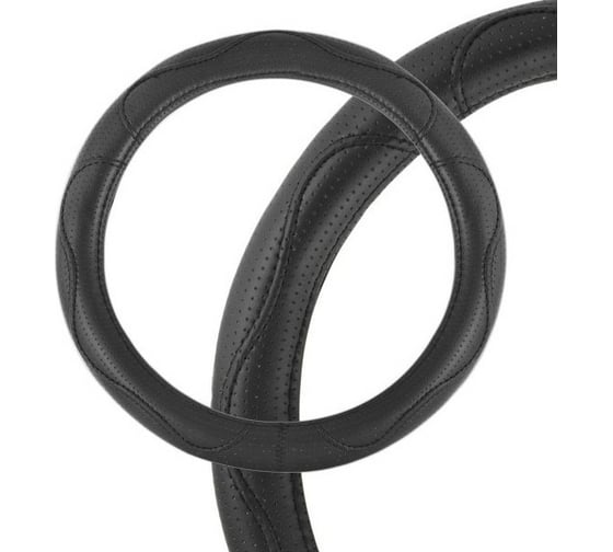 Изображение товара Оплетка SKYWAY Art-7 M черная экокожа S01102048