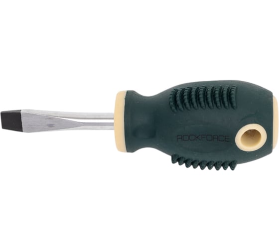 Изображение товара Шлицевая магнитная отвертка Rockforce Profi S2 SL6.5х38мм, на пластиковом держателе RF-70365038(28265)