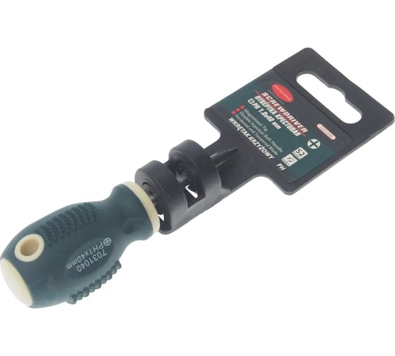 Изображение товара Крестовая магнитная отвертка Rockforce Profi S2 PH1.0x40мм, на пластиковом держателе RF-7031040(26227)