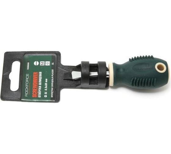 Изображение товара Шлицевая магнитная отвертка Rockforce Profi S2 SL6.5х30мм, на пластиковом держателе RF-70365030(28264)