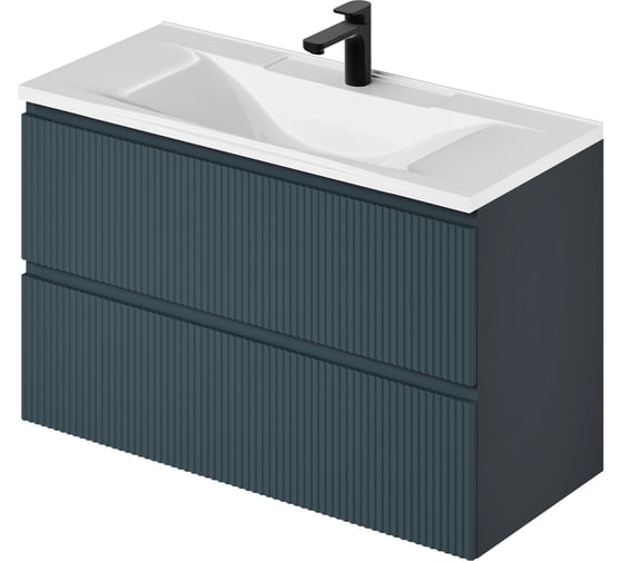 Изображение товара Подвесная тумба с раковиной ИТАНА kate 100 987x438x640 антрацит 4657792957553