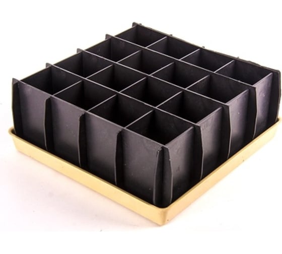 Изображение товара Разборный комплект для рассады ЛЕТО урожай-16, 26.5x26.5x9см, 16 ячеек 200мл, поддон, пластик, черный 3722