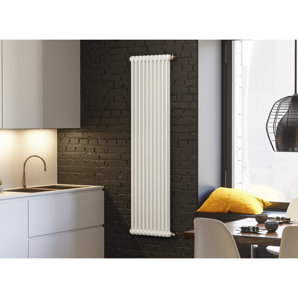 Изображение товара Вертикальный трубчатый радиатор GUARDO PILON 1800 мм двухтрубный белый дизайн-радиатор