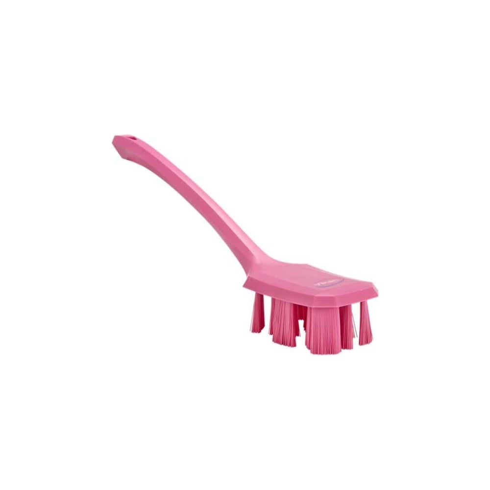 Изображение товара Щетка с длинной ручкой Vikan UST 395 мм жёсткий ворс розовая для профессиональной уборки