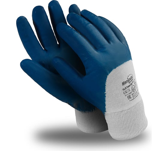 Изображение товара Перчатки Manipula Specialist ТЕХНИК ЛАЙТ РЧ, резинка, частичный облив, синий Пер 665/ 9