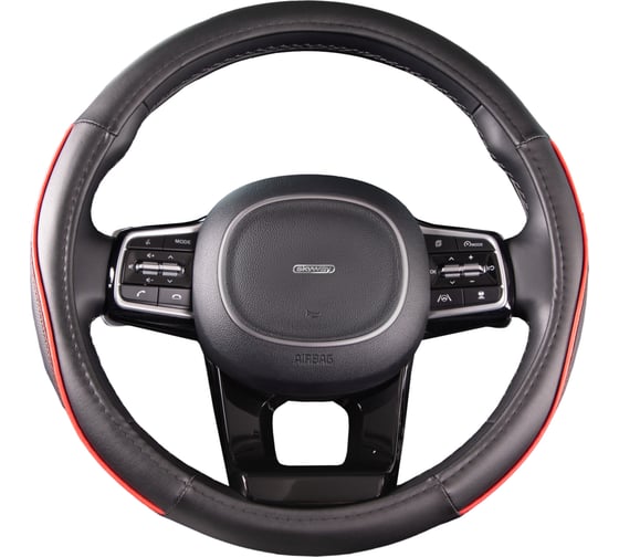 Изображение товара Оплетка SKYWAY Combo-7 M Черно/Красная экокожа S01102300