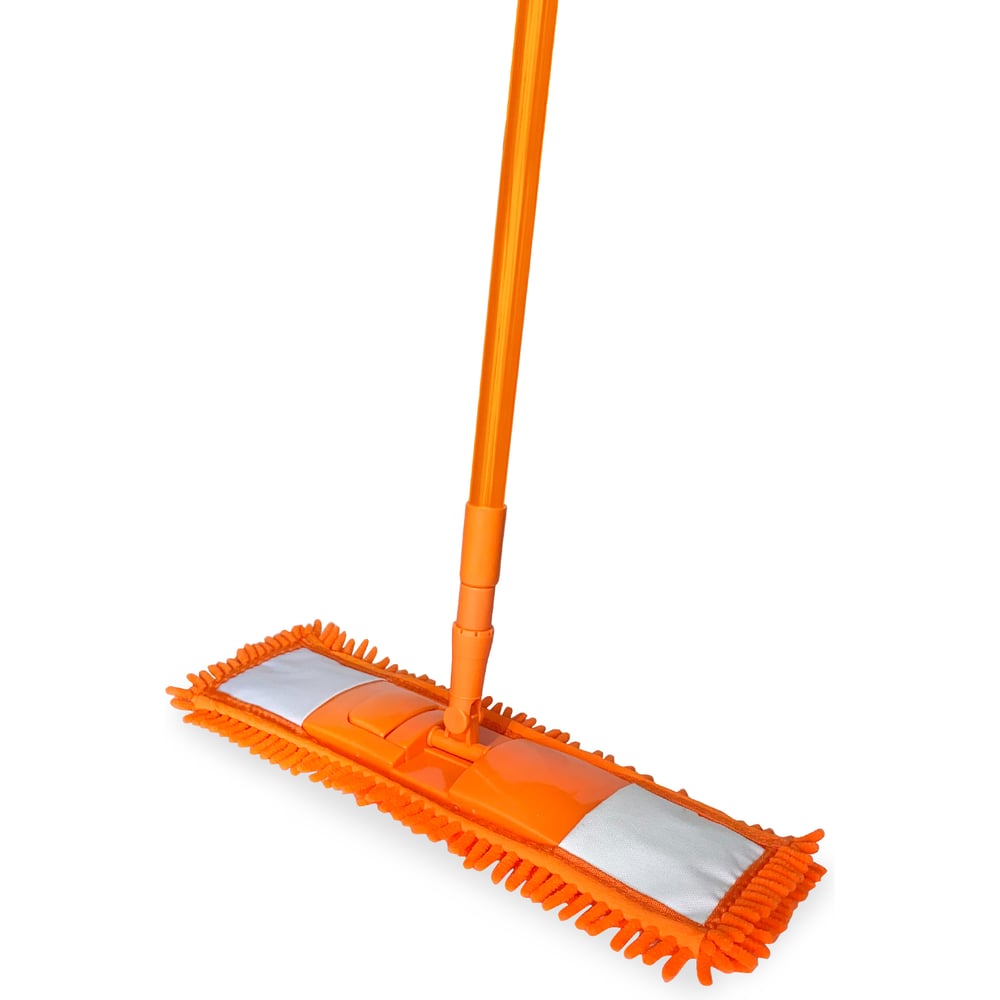 Изображение товара Швабра Guppy ЕвроМоп Шениль, телескопическая ручка оранжевая 430 мм насадка microfiber