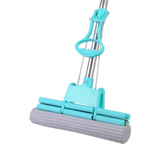 Изображение товара Роликовая швабра Guppy "Дабл", ПВА, отжим - два ролика, телескопическая ручка (аквамарин) 8008240