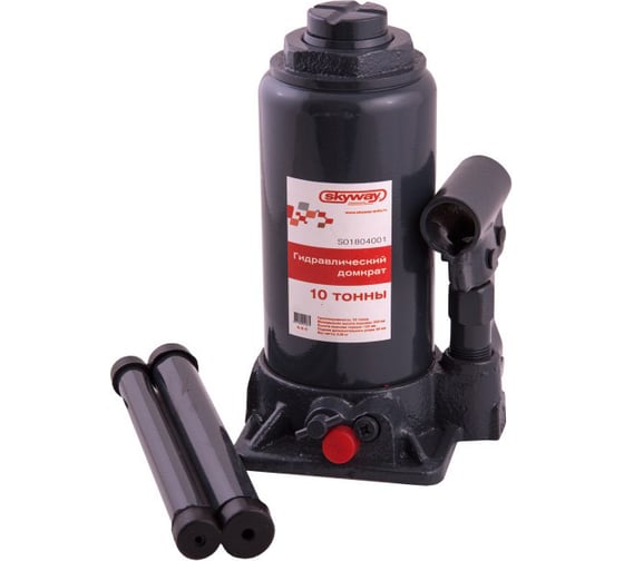 Изображение товара Гидравлический бутылочный домкрат SKYWAY 10т h 200-385 мм с клапаном в коробке S01804001