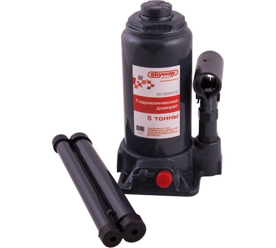 Изображение товара Гидравлический бутылочный домкрат SKYWAY 5т h 185-355 мм с клапаном в коробке S01804015