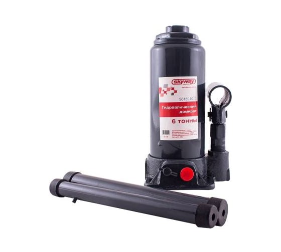 Изображение товара Гидравлический бутылочный домкрат SKYWAY 6т h 195-380 мм с клапаном в коробке+сумка S01804017