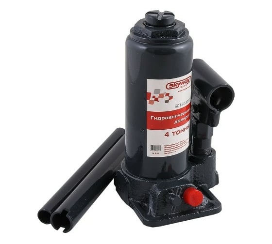 Изображение товара Гидравлический бутылочный домкрат SKYWAY 4т h 180-350 мм с клапаном в кейсе S01804011