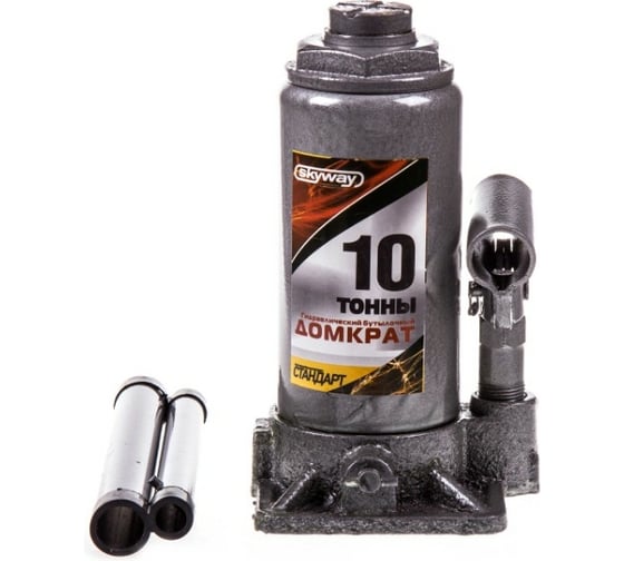 Изображение товара Гидравлический бутылочный домкрат SKYWAY 10т h 200-385 мм STANDART S01804026