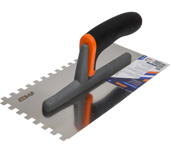 Изображение товара Шпатель EDMA зубчатый 280 мм с квадратными зубьями 8x8 мм 255755
