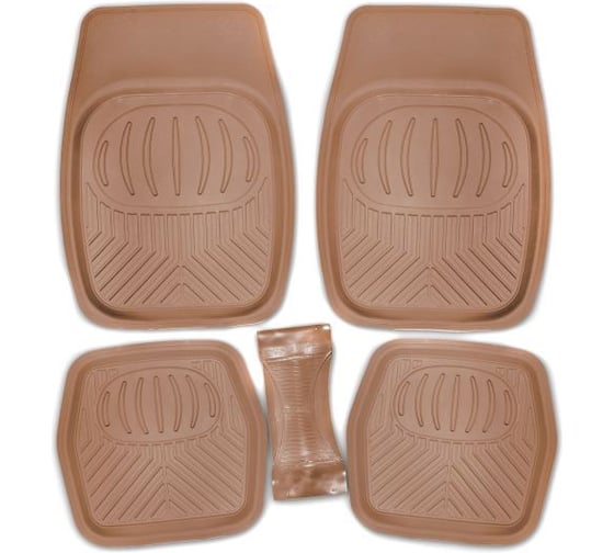 Изображение товара Коврик для салона SKYWAY Rain-2 5пр. ванночка, полиуретановый, бежевый S01702046