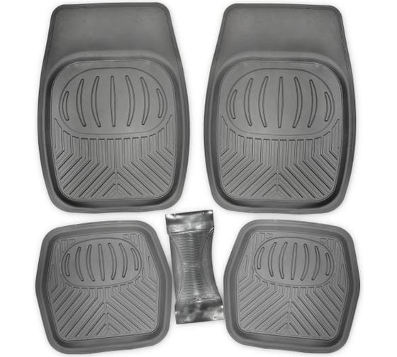 Изображение товара Коврик для салона SKYWAY Rain-2 5пр. ванночка, полиуретановый, серый S01702050