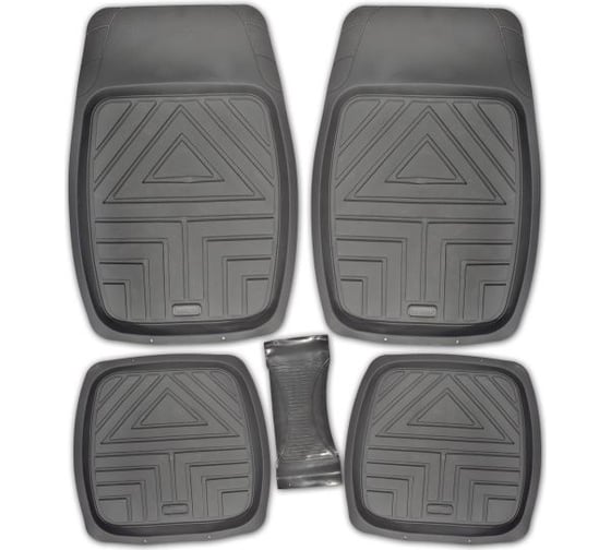 Изображение товара Коврик для салона SKYWAY Rain-5 5пр. ванночка, полиуретановый, серый S01702051