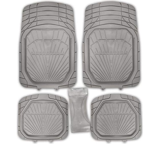 Изображение товара Коврик для салона SKYWAY Rain-3 5пр. ванночка, полиуретановый, серый S01702052