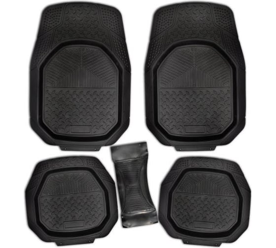 Изображение товара Коврик для салона SKYWAY Rain-4 5пр. ванночка, полиуретановый, черный S01702058