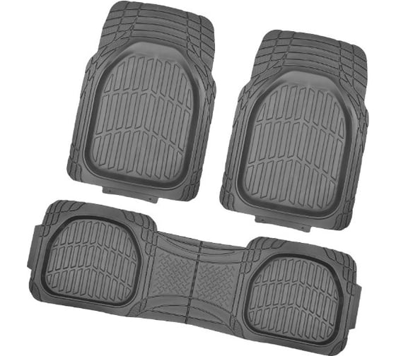 Изображение товара Коврик для салона SKYWAY Rain-6 3пр. ванночка, полиуретановый, серый S01702074