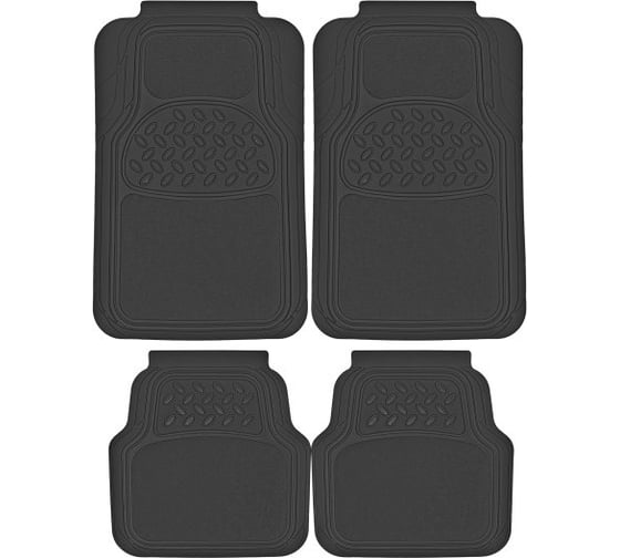 Изображение товара Полиуретановый коврик для салона с ковролин. вставками SKYWAY Snow-1 4пр. черный S01702011