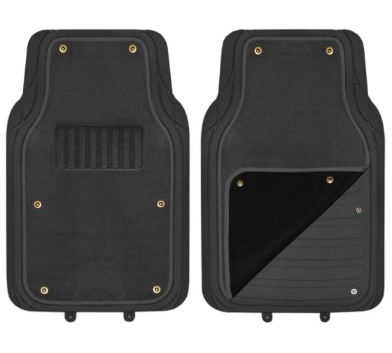 Изображение товара Полиуретановый коврик для салона со съемным ковролином SKYWAY Cold-1 2пр. черный S01701025