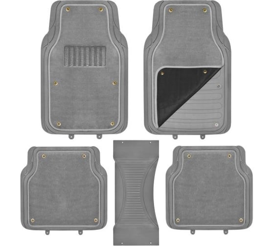 Изображение товара Полиуретановый коврик для салона со съемным ковролином SKYWAY Cold-1 5пр. серый S01702063