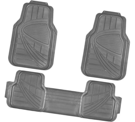 Изображение товара Коврик для салона SKYWAY Hot-7 3пр. полиуретановый, серый S01702084