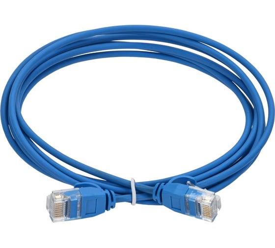 Изображение товара Коммутационный шнур ITK кат.5e utp lszh 1м slim язычок син PC03-C5EUL-1M-SL-WT