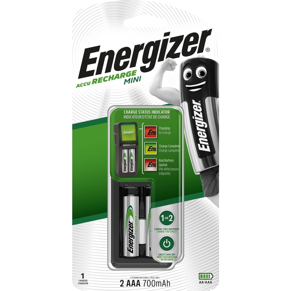 Изображение товара Зарядное устройство Energizer mini + 2 AAA 700 mAh для аккумуляторов
