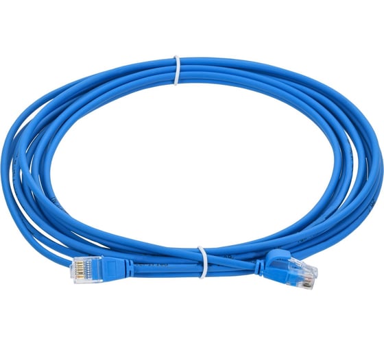 Изображение товара Коммутационный шнур ITK кат.5e utp lszh 3м slim язычок син PC03-C5EUL-3M-SL-WT