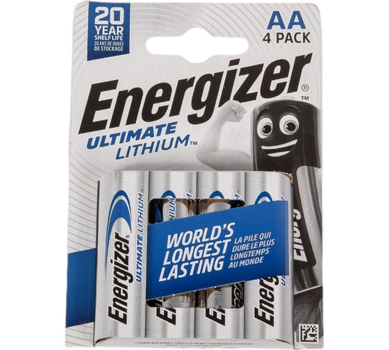 Изображение товара Батарейка Energizer Ultimate Lithium E91/AA 4 шт/бл 639155