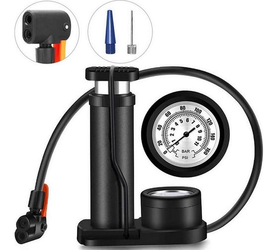 Изображение товара Велосипедный ножной насос с манометром NORM HP-199