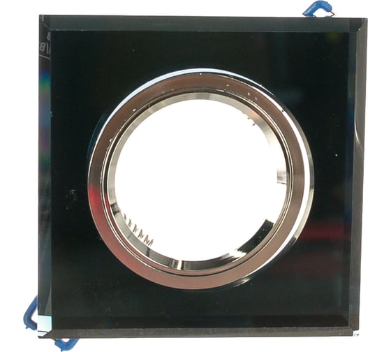 Изображение товара Светильник ЭРА DK8 CH/BK декор стекло квадрат MR16,12V/220V, 50W, хром/черный C0043792